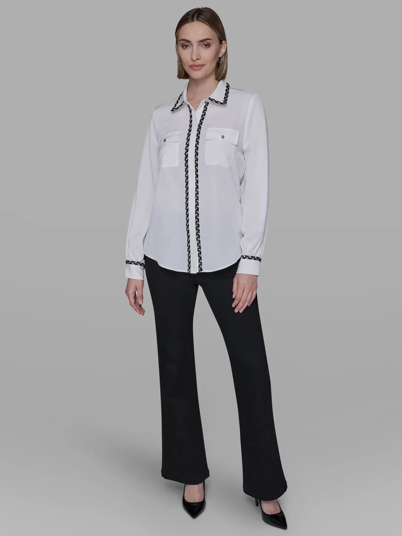 CAMISA DE MANGA LARGA CON DETALLES TEXTURIZADOS - 2