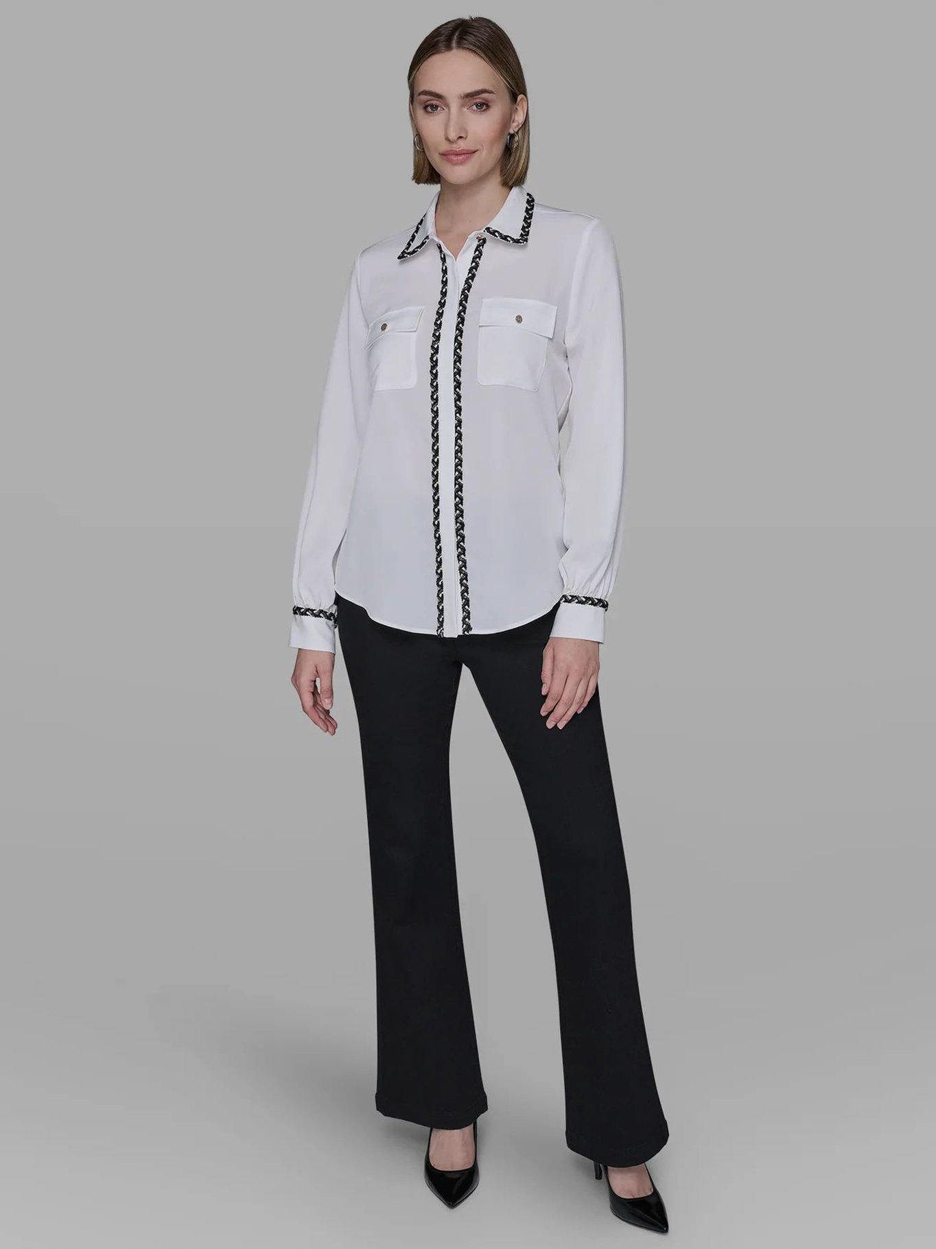 CAMISA DE MANGA LARGA CON DETALLES TEXTURIZADOS - 2