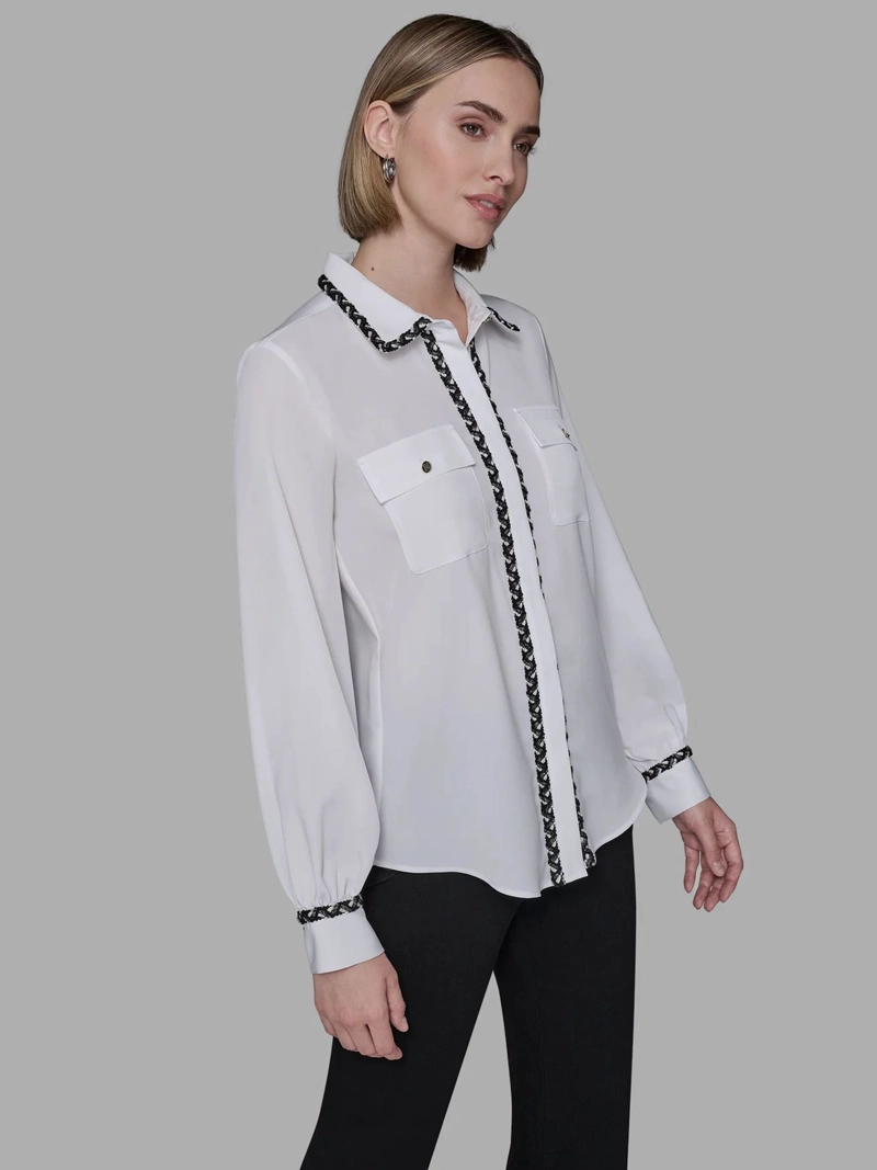 CAMISA DE MANGA LARGA CON DETALLES TEXTURIZADOS - 4