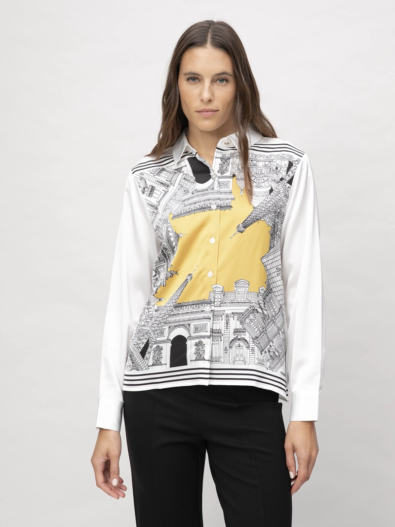 CAMISA DE MANGA LARGA CON ESTAMPADO FRONTAL DE CIUDAD - 1