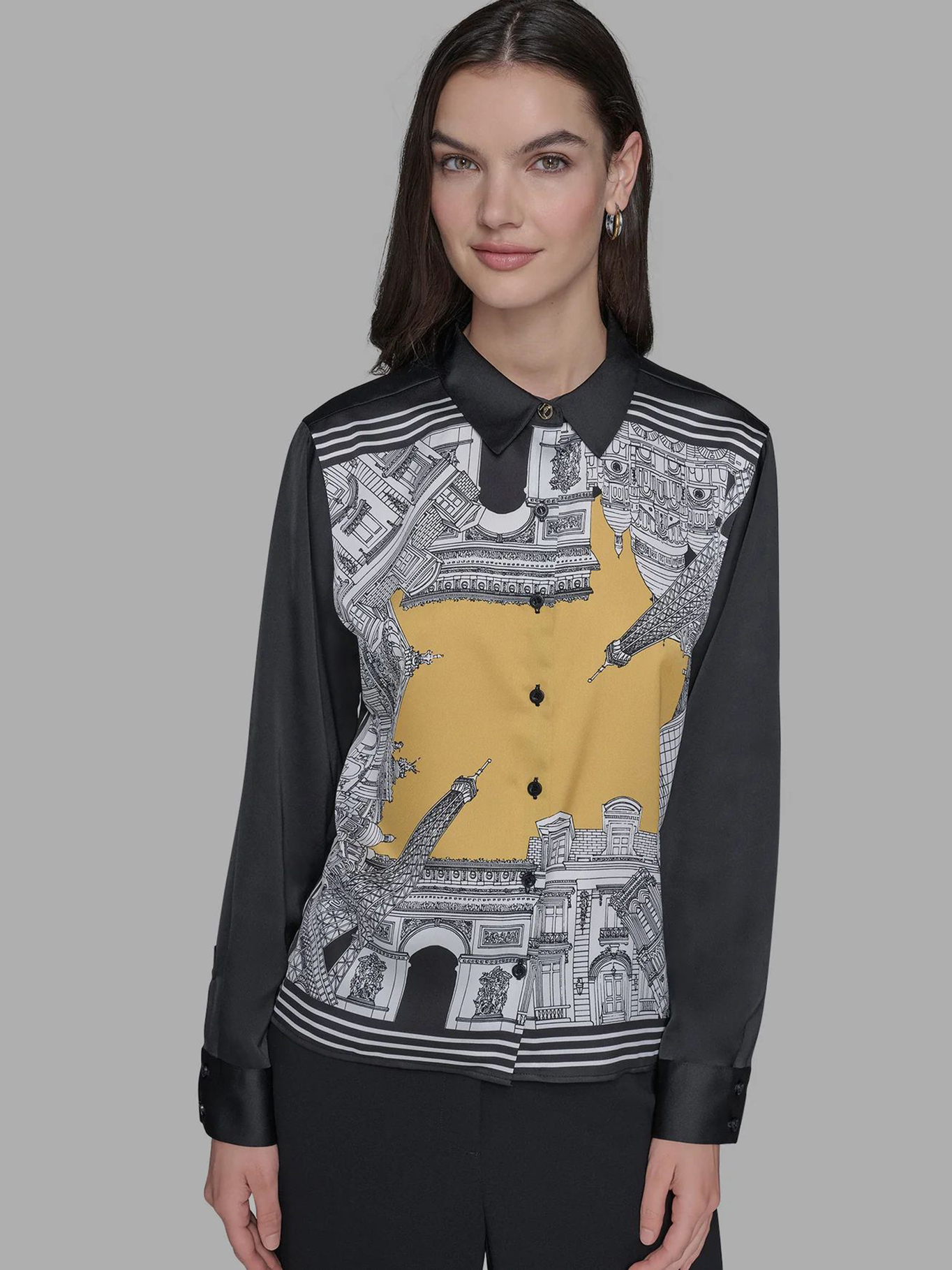 CAMISA DE MANGA LARGA CON ESTAMPADO FRONTAL DE CIUDAD - 4