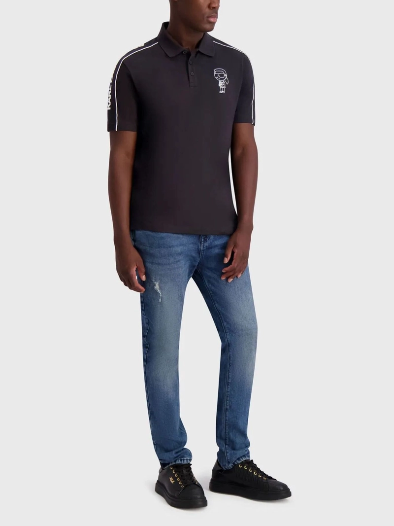 POLO CON DETALLES DE SILUETA DE LOGO DE KARL - 2