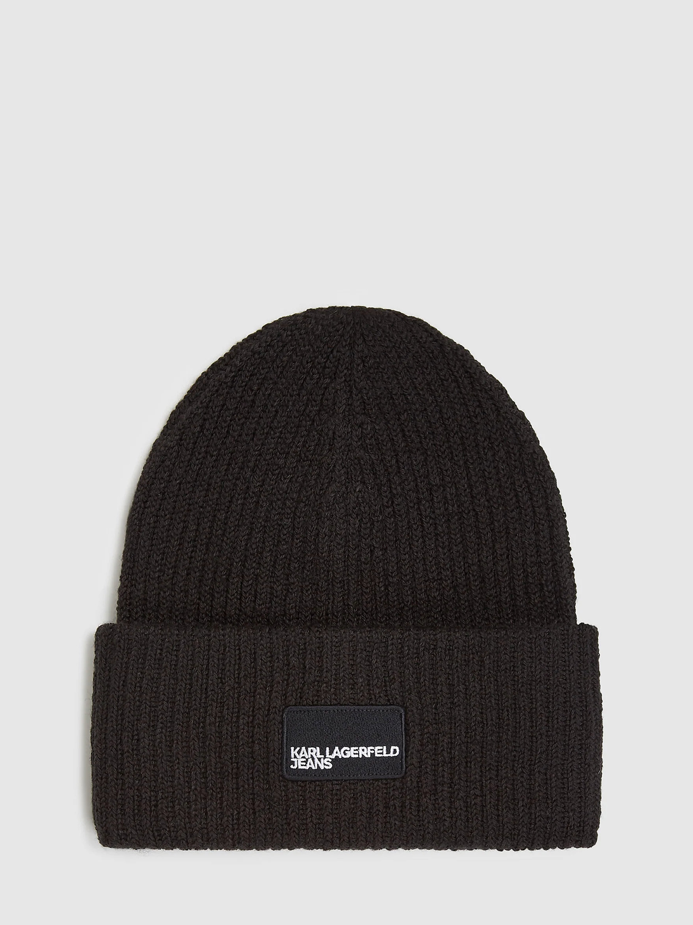 GORRO LARGO TEJIDO CON PARCHE FRONTAL - 1