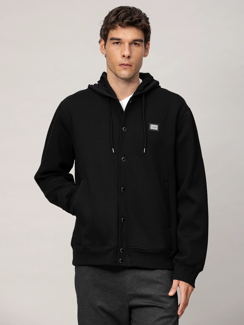 CHAQUETA BOMBER CON GORRO DE NAILON - 1