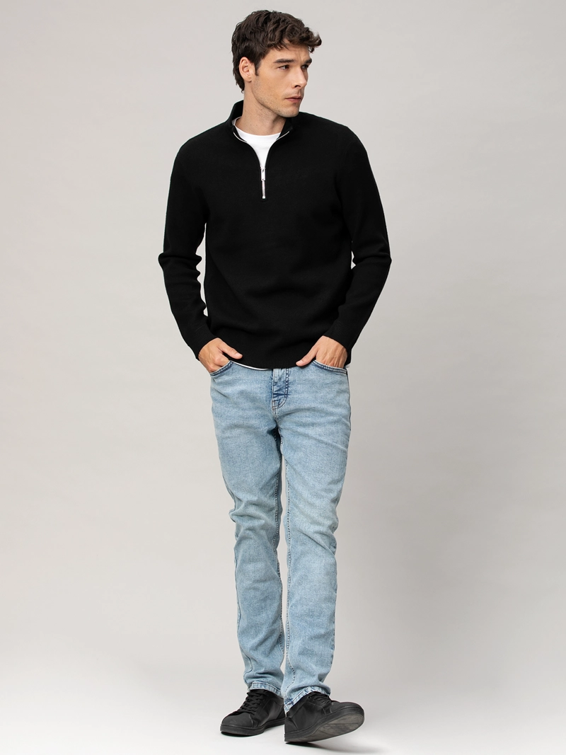 SWEATER CON CIERRE DE UN CUARTO - 2