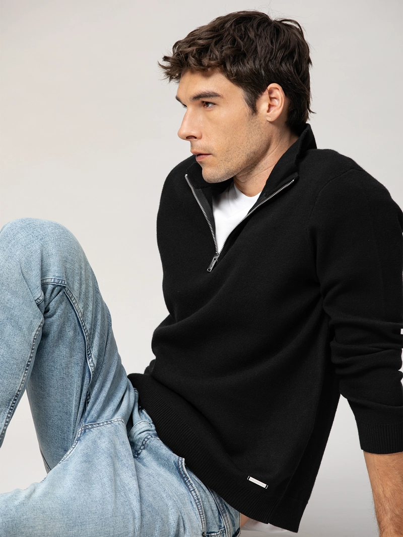 SWEATER CON CIERRE DE UN CUARTO - 4