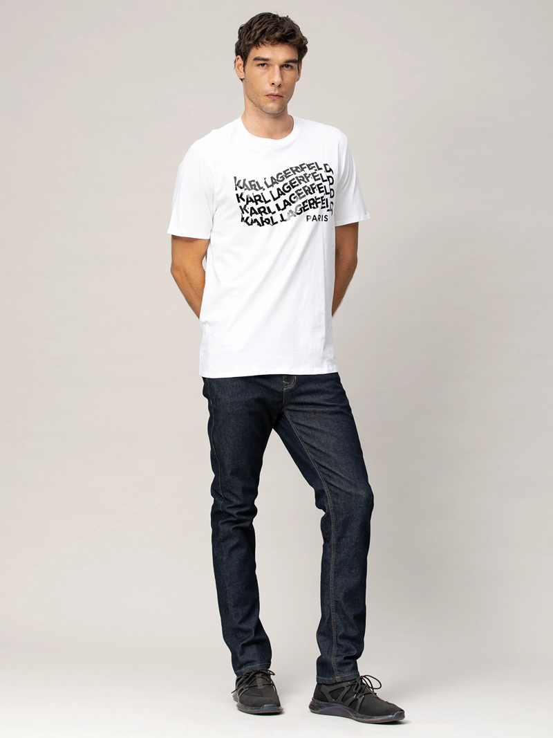 POLERA CON ESTAMPADO GRAFICO DE LOGO EN EFECTO OLA - 2