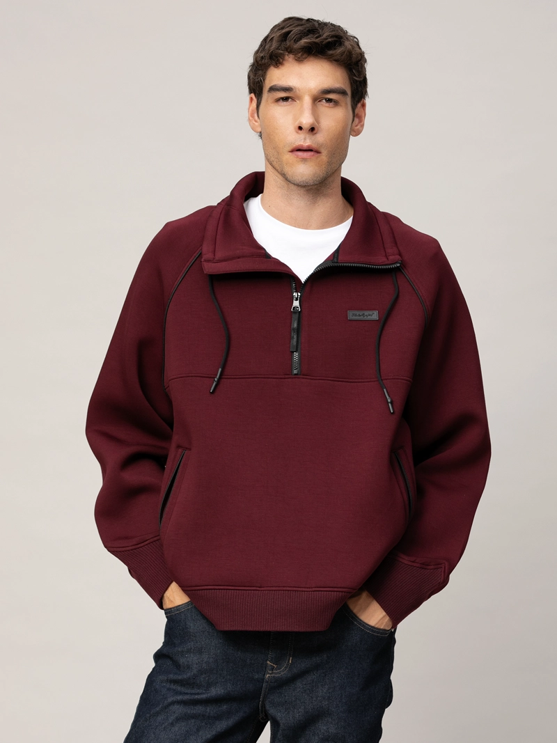 CHAQUETA DEPORTIVA CON MEDIA CREMALLERA Y CUELLO ALTO - 1