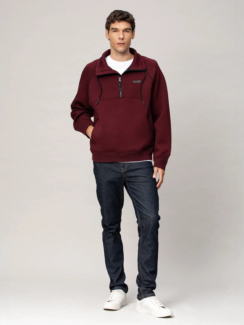 CHAQUETA DEPORTIVA CON MEDIA CREMALLERA Y CUELLO ALTO - 2