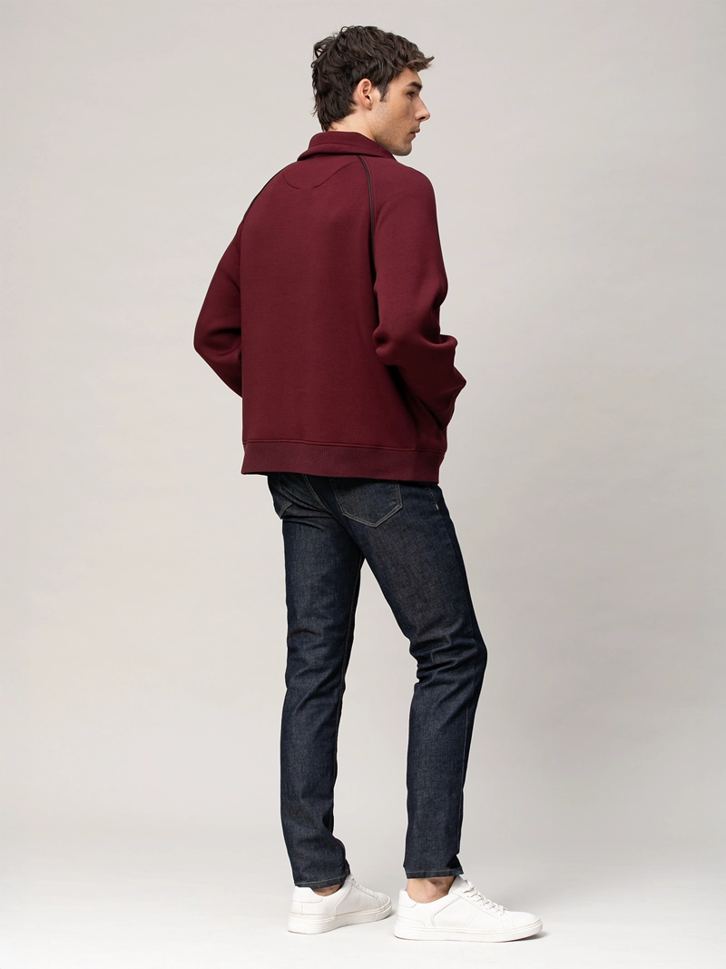 CHAQUETA DEPORTIVA CON MEDIA CREMALLERA Y CUELLO ALTO - 3