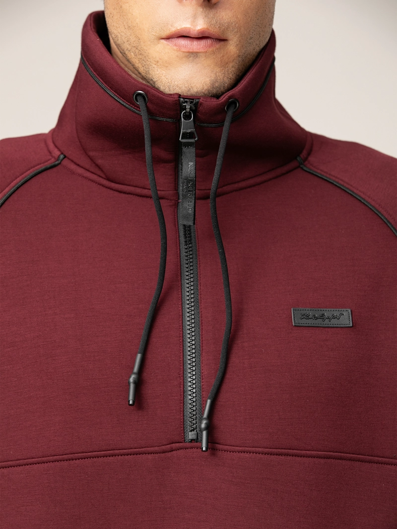 CHAQUETA DEPORTIVA CON MEDIA CREMALLERA Y CUELLO ALTO - 5