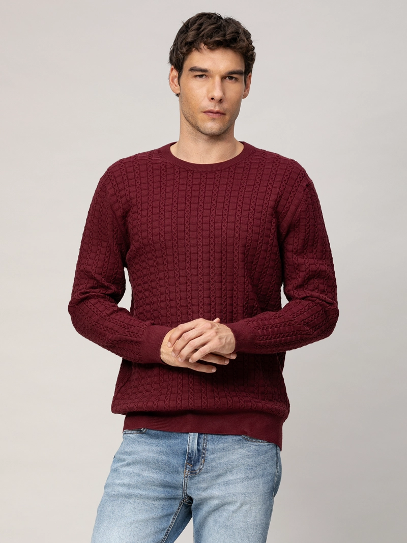 SWEATER CON TEJIDO DE PATRON DE CABLE - 1