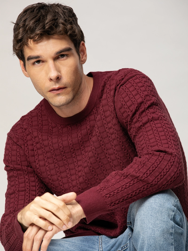 SWEATER CON TEJIDO DE PATRON DE CABLE - 4