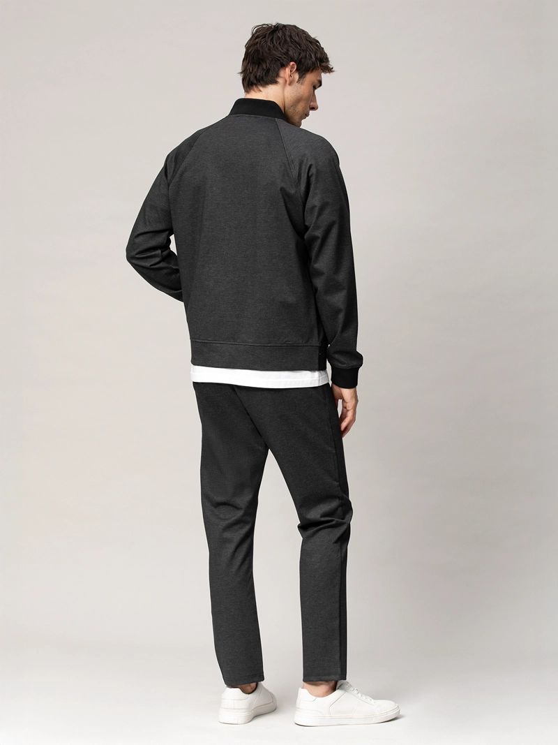 CHAQUETA BOMBER JASPEADA CON CREMALLERA - 3