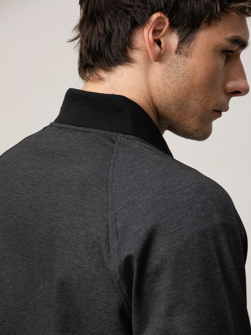 CHAQUETA BOMBER JASPEADA CON CREMALLERA - 4