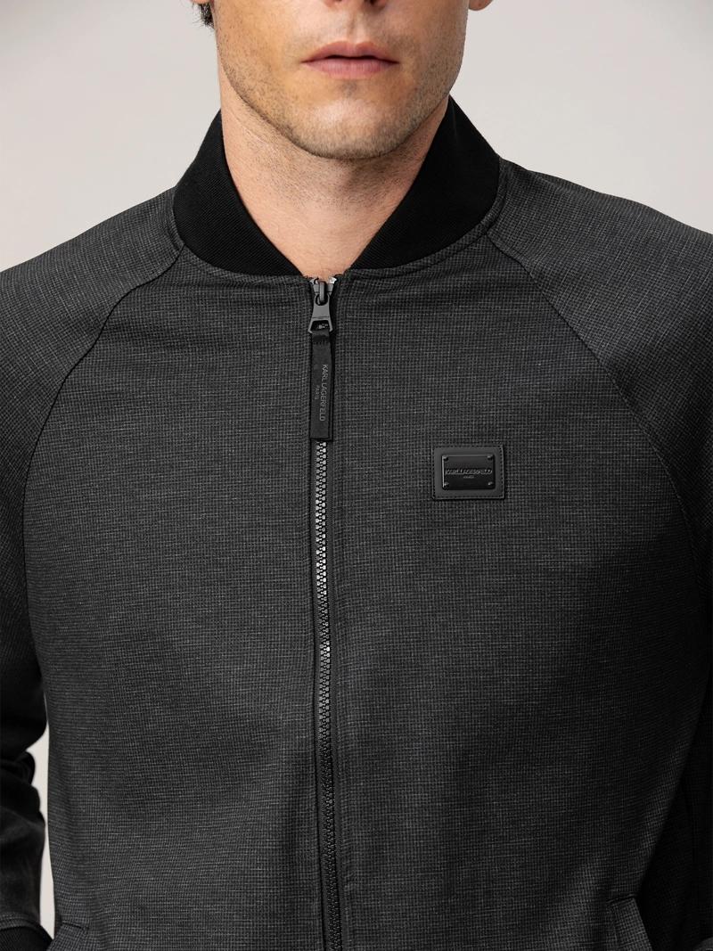 CHAQUETA BOMBER JASPEADA CON CREMALLERA - 5