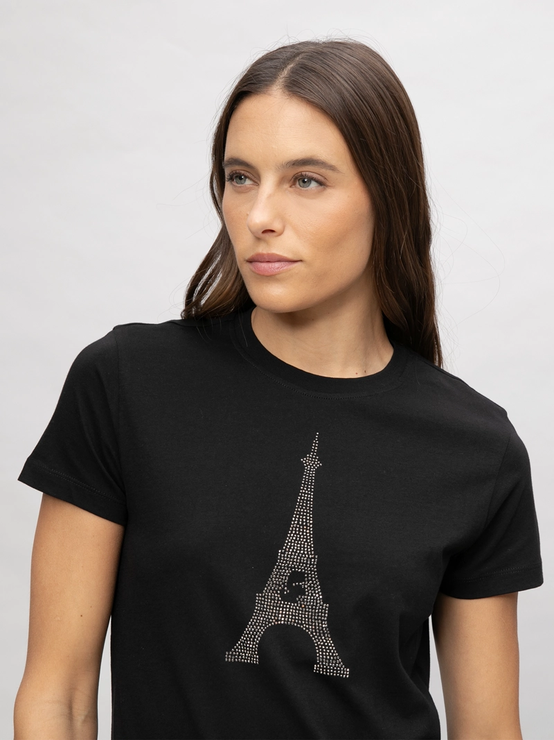 POLERA CON GRAFICO DE LA TORRE EIFFEL CON DETALLES EN PEDRERIA - 4