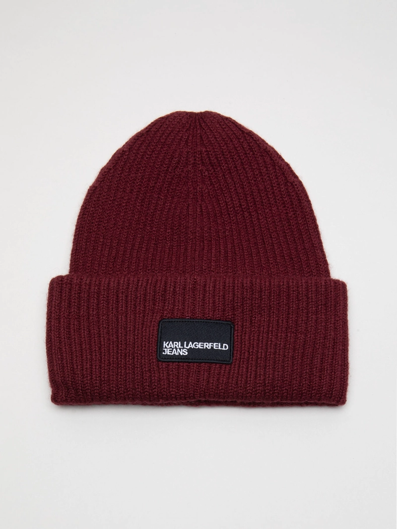 GORRO LARGO TEJIDO CON PARCHE FRONTAL - 1