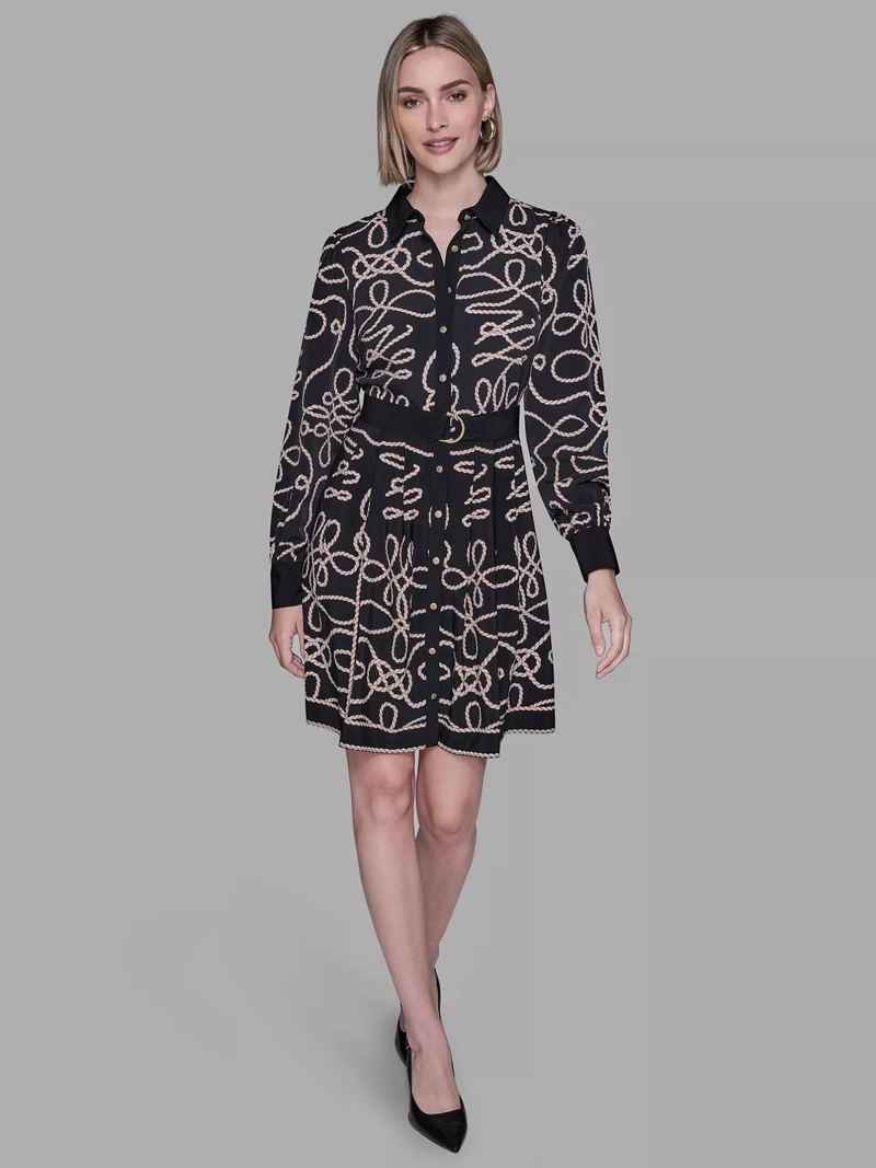 VESTIDO ESTAMPADO CON BAJO PLISADO - 2