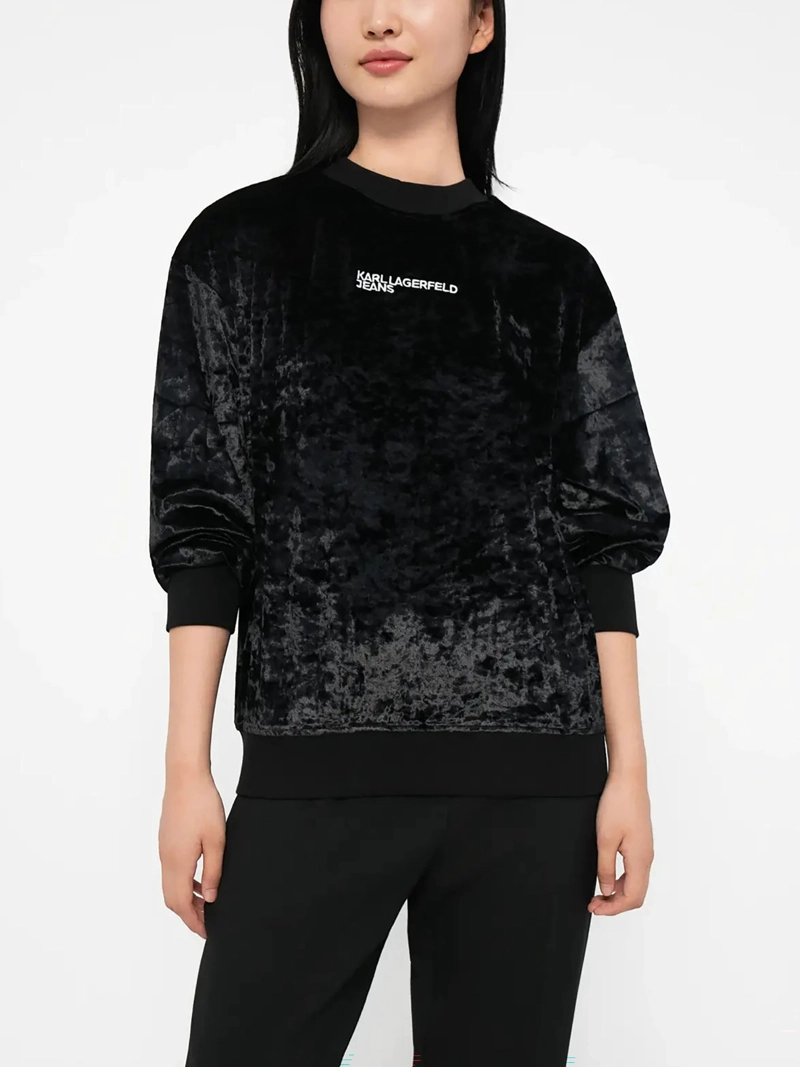 POLERON VELVET EFECTO CRUSHED CON LOGO - 1