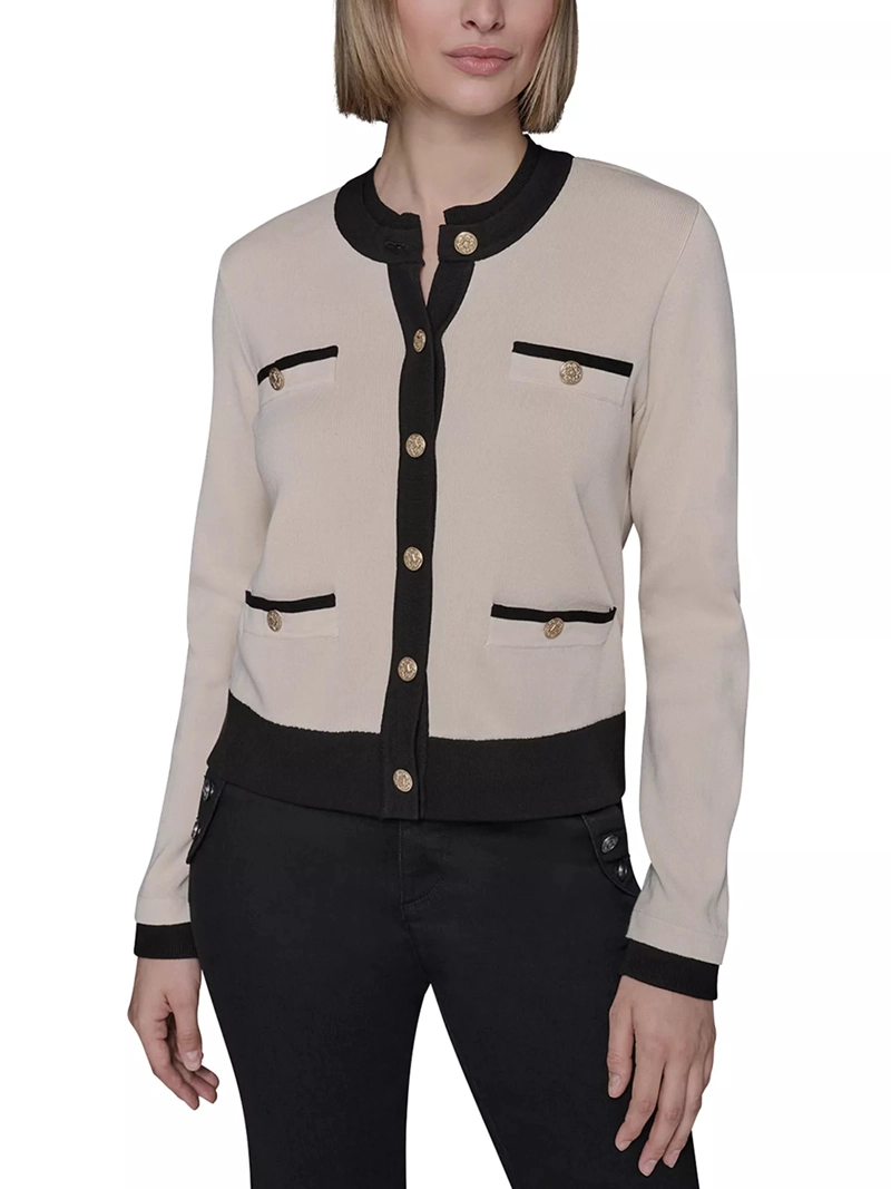 CARDIGAN CON BOTONES Y BOLSILLOS DECORATIVOS - 1