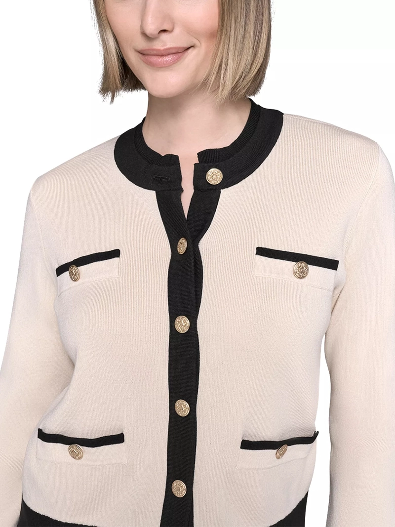 CARDIGAN CON BOTONES Y BOLSILLOS DECORATIVOS - 4