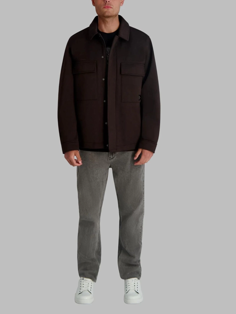 CHAQUETA TIPO SOBRECAMISA EN SARGA CON CREMALLERA OCULTA - 2
