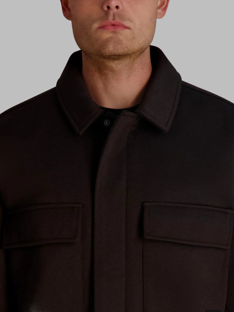 CHAQUETA TIPO SOBRECAMISA EN SARGA CON CREMALLERA OCULTA - 5