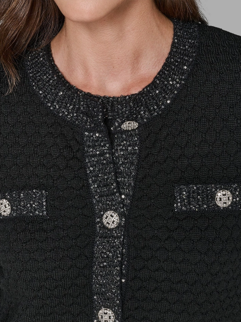 CARDIGAN DE LANA CON BOLSILLOS Y BOTONES DECORATIVOS - 4