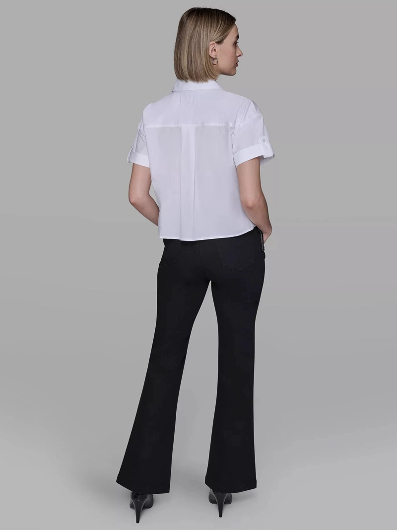CAMISA MANGA CORTA DE POPELIN CON LAZOS INTEGRAL - 3