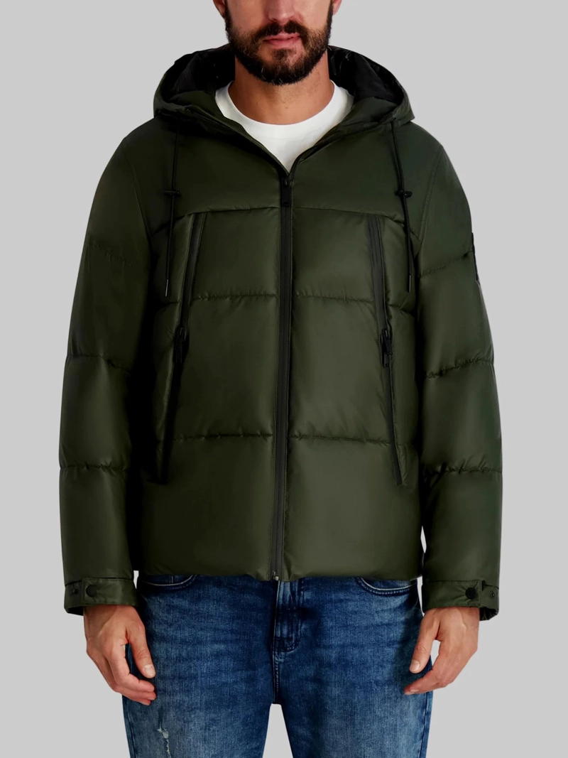 CHAQUETA PUFFER CON GORRO Y BOLSILLOS GRANDES - 1
