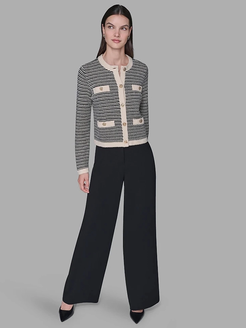 CARDIGAN ESTAMPADO CON BOLSILLOS Y BOTONES DECORATIVOS - 2