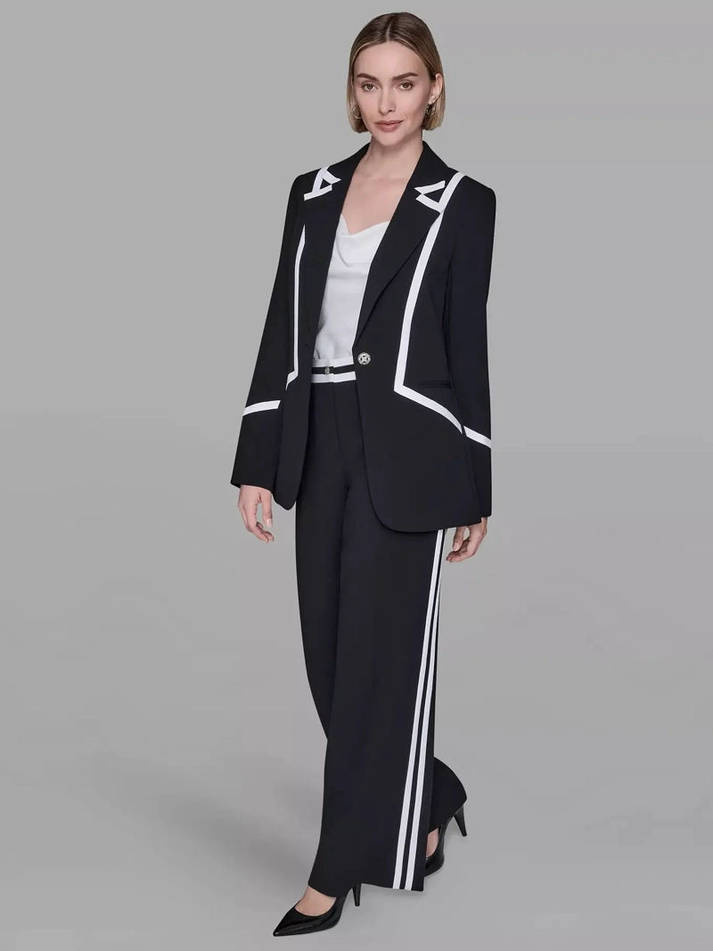 BLAZER CON DETALLE DE LINEAS EN CONTRASTE - LUXE - 2