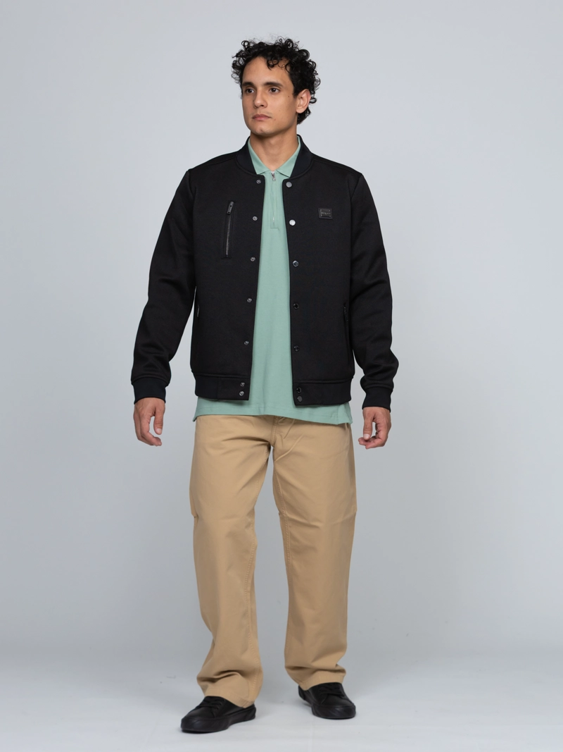 CHAQUETA VARSITY CON DETALLES DE CREMALLERA - 2