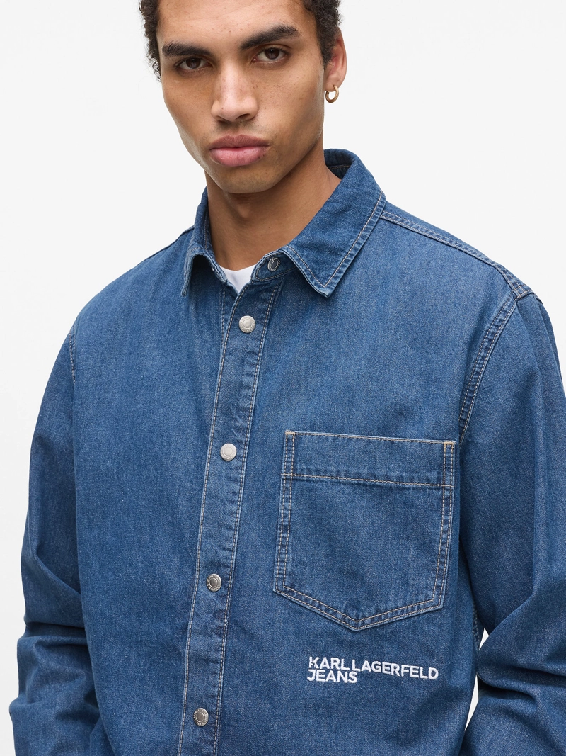 CAMISA DENIM REGULAR FIT CON LOGO - 1