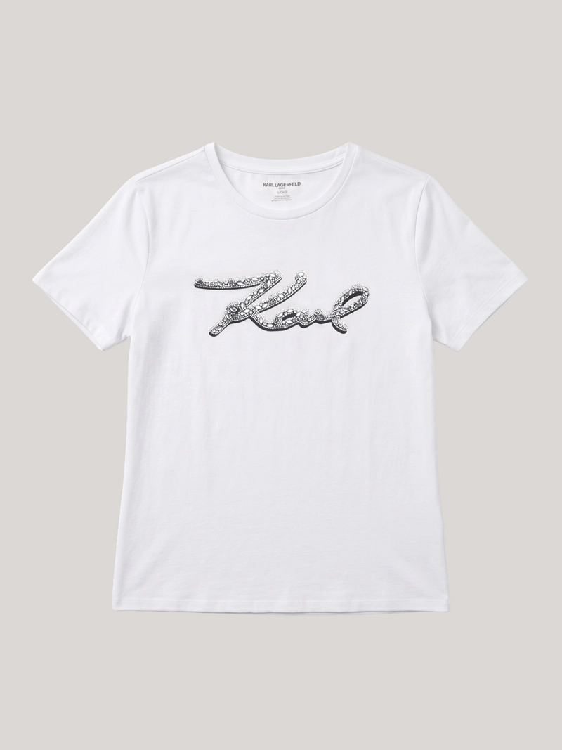 POLERA CON GRAFICO DE FIRMA DE KARL - 5