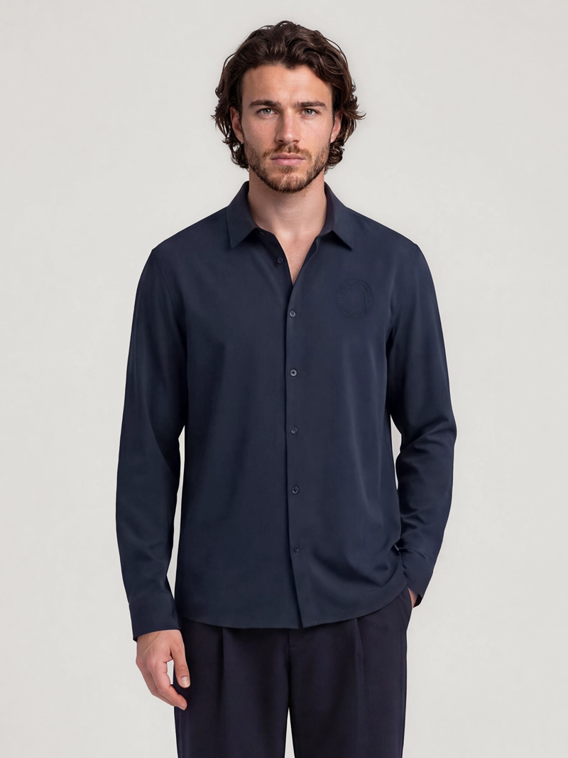 CAMISA DE MANGA LARGA CON BORDADO LUNA - 1