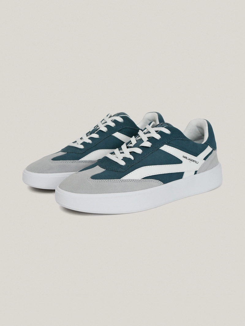 ZAPATILLAS DE CUERO CON DETALLE DE GAMUZA - 1