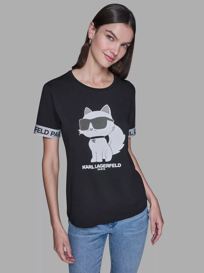 POLERA CON ESTAMPADO DE CHOUPETTE Y LOGO EN LAS MANGAS - 1