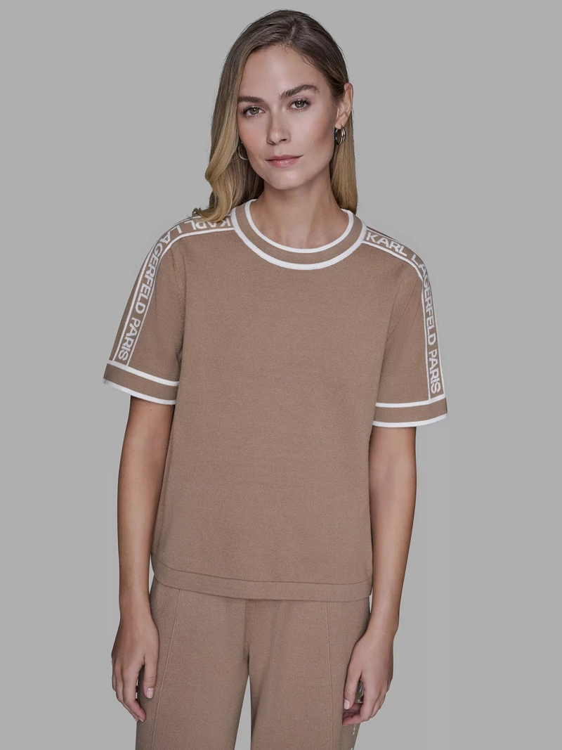 SWEATER DE CUELLO REDONDO CON CINTA DE LOGO - 1