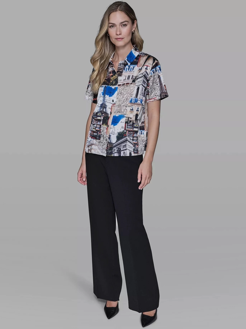 CAMISA DE MANGA CORTA CON ESTAMPADO DE CIUDAD - 4