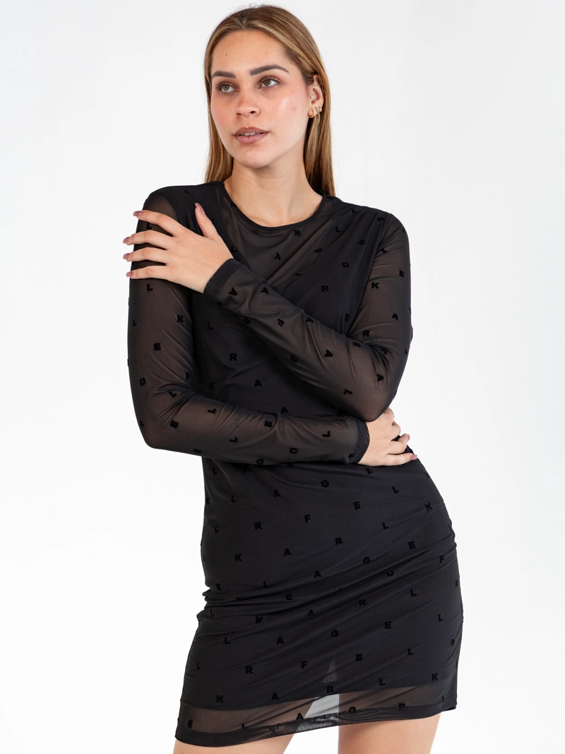 VESTIDO DE MALLA CON ESTAMPADO - 4