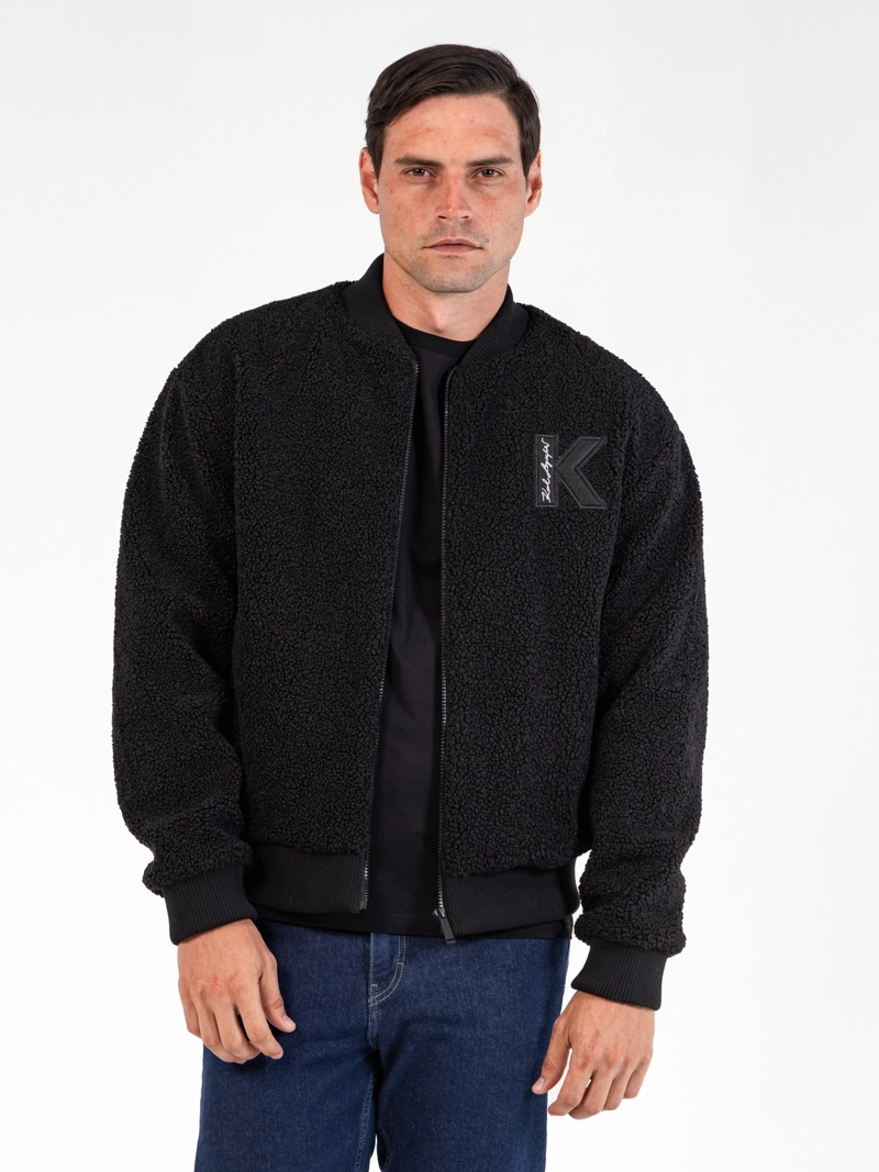 CHAQUETA BOMBER DE FELPA - 1