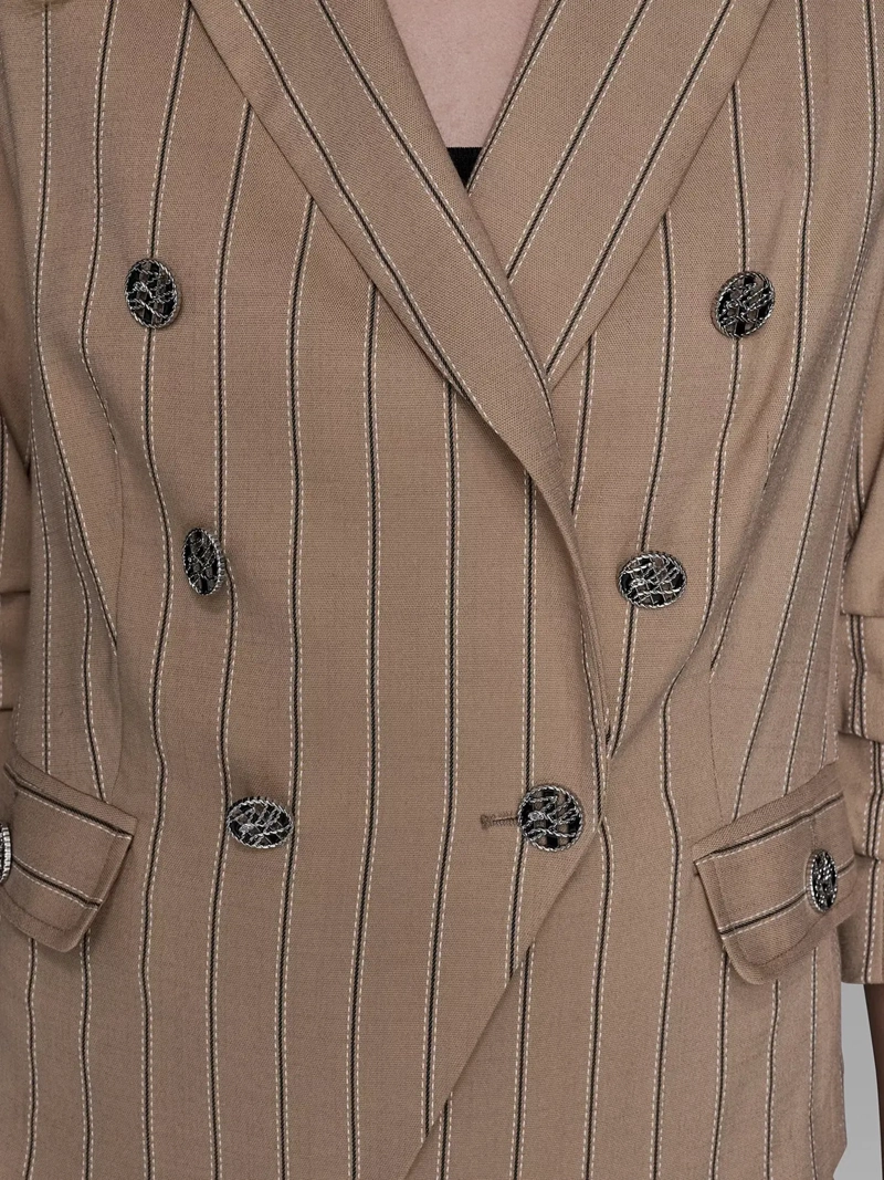 BLAZER A RAYAS CON MANGAS FRUNCIDAS - 5