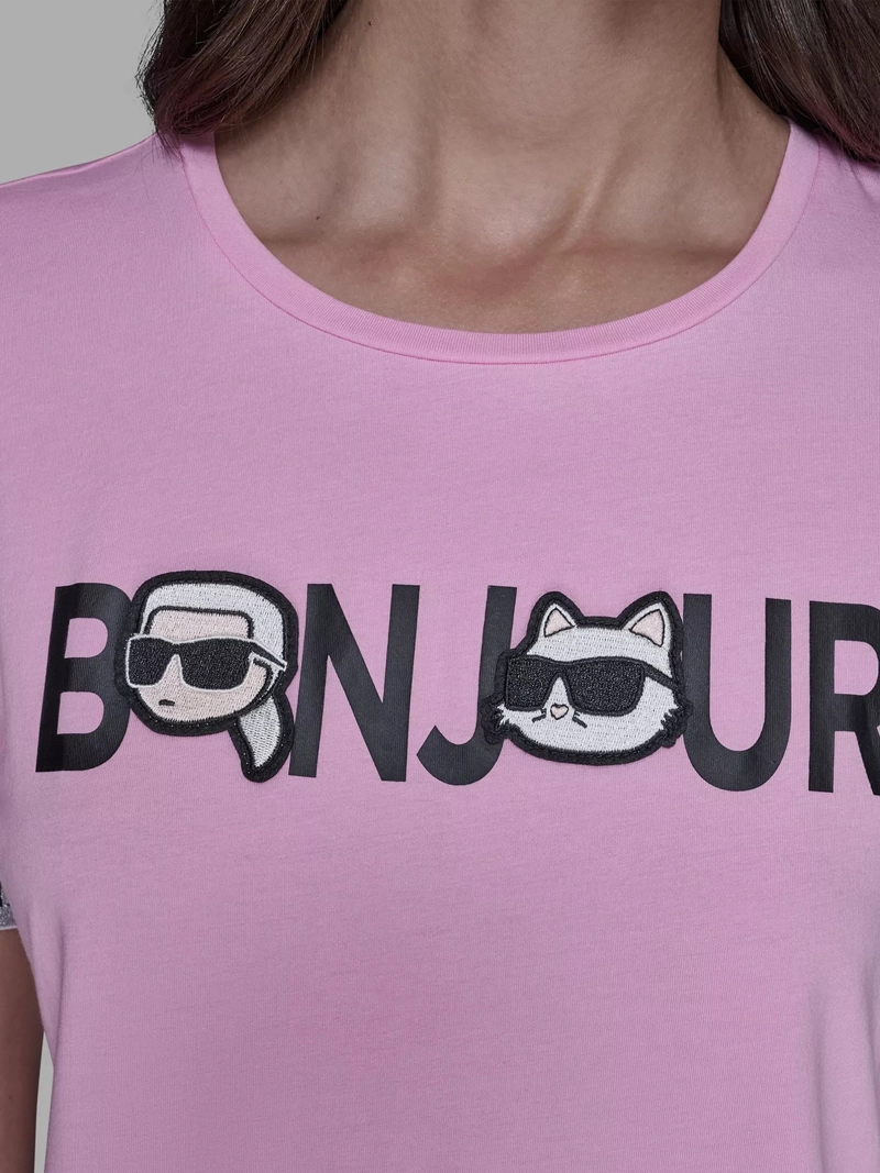 POLERA CON ESTAMPADO BONJOUR Y LOGO EN LAS MANGAS - 6