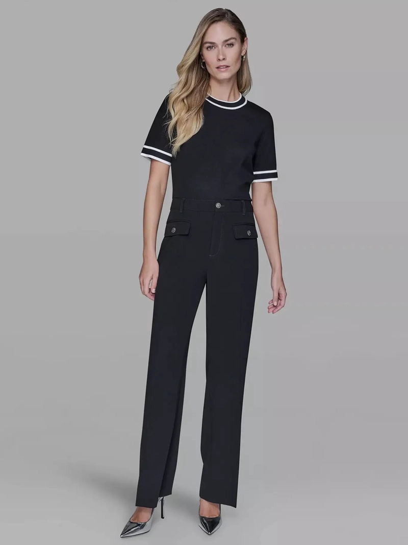 PANTALON NO DENIM CON BOLSILLOS DE PARCHE - 1