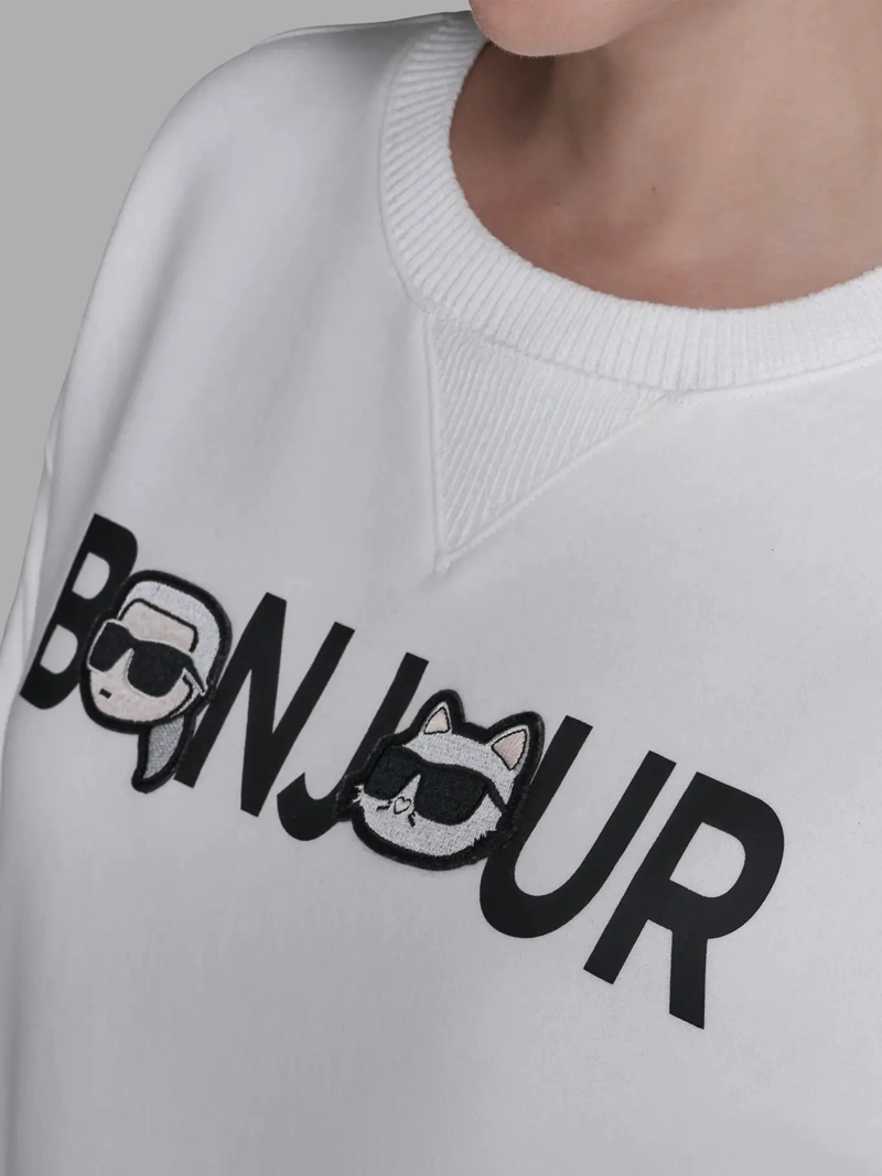 POLERON DE FELPA CON ESTAMPADO BONJOUR CON KARL Y CHOUPETTE - 5