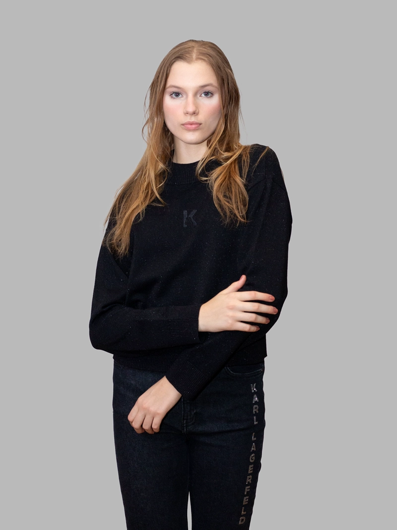 SWEATER BRILLANTE CON LOGO K - 1