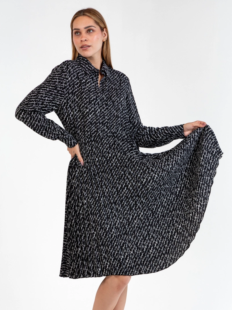 Vestido midi con estampado de firma - 3
