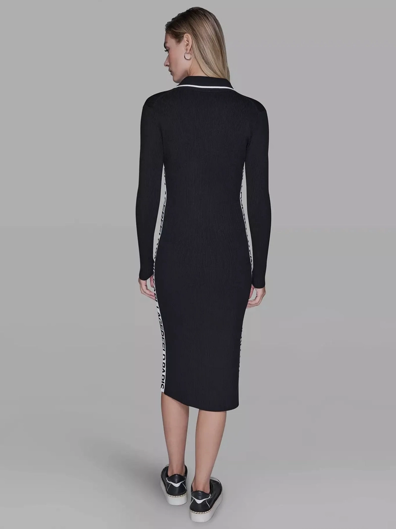 VESTIDO DE PUNTO CON CUELLO EN V - 3